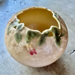 Vintage Fritz Floral Cream and Green Decorative Vase